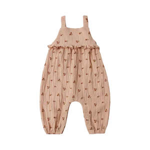 Kinsley Jumpsuit - Cherry Embroidery - Melon | Rylee + Cru