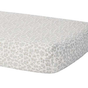 Bamboo Crib Sheet || Blue Floral | Quincy Mae
