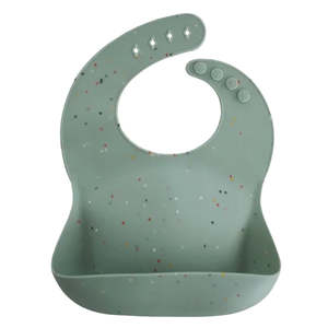 Mushie: Silicone Baby Bib - Cambridge Blue Confetti | Mushie