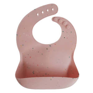 Mushie: Silicone Baby Bib - Powder Pink Confetti | Mushie