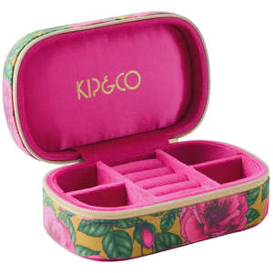 Kip Co: Golden Peony Travel Velvet Jewellery Box | Kip & Co