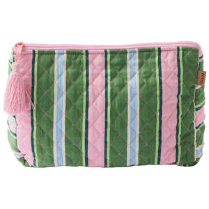 Kip Co: Cactus Stripe Quilted Cotton Toiletry Purse | Kip & Co
