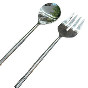 Round Hammered Handle Salad Servers | Watson & Dods