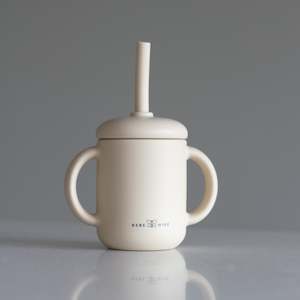 Silicone Dinnerware: Silicone Straw Cup - Oat