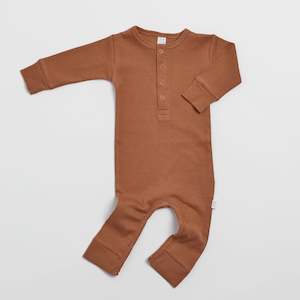 Organic Basics 1: Organic Ribbed Romper - Clay
