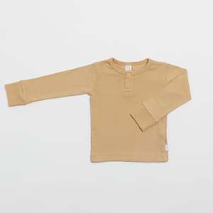 Organic Basics 1: Organic Ribbed Henley - Sand