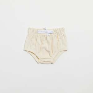Organic Cotton Bloomer: Organic Ribbed Bloomer - Vanilla