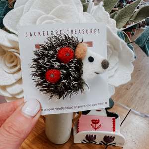 New: Jackelope Treasures | Hedgehog brooch
