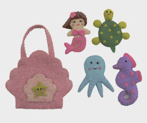 Auskin Sheepskin: Pashom | Mermaid Finger Puppet Set