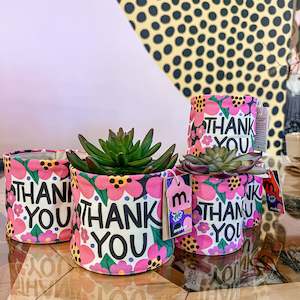 Moobee: CANVAS PLANTER | THANK YOU PINK LFOWER