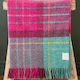 Saltburn Cerise & Mint 100% Wool Throw