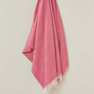 Herringbone Candy Pink 100% Merino Throw