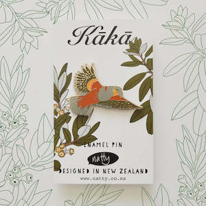Brooches Pins: Kākā Enamel Pin