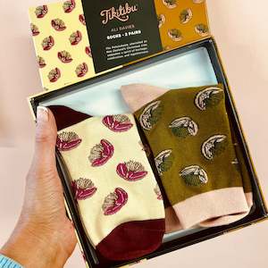 Socks: Ali Davies Socks | Pohutukawa Boxed Set