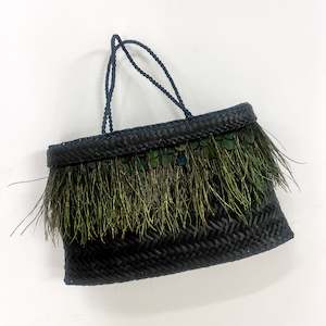 Ruru Raranga | Silk Lined Kete with  pīkake Feathers