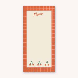 Cards Stationary: Cherry Memo Magnetic Notepad
