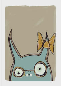 Art Stationary: Monster w Mustard Bow