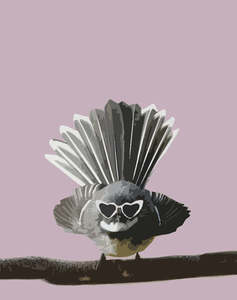 Art Stationary: Melissa Sharplin | FANTAIL HEART A4 Print