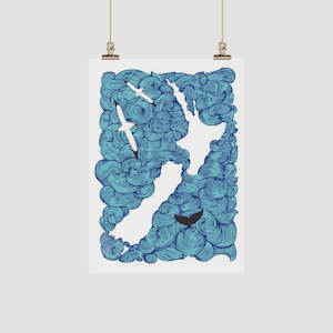 Ali Davies Tea Towel - Earth Sea Sky