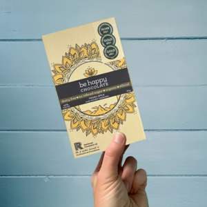 New: Be Happy | award winning vegan m*lk chocolate with gooey caramel