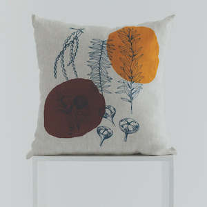 Cushions Blankets Throws: Nature Print Linen Cushion