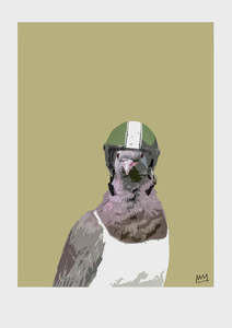 Melissa Sharplin Art: Melissa Sharplin | KERERŪ CRASH HELMET A4 Print