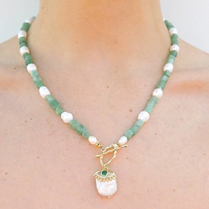 Necklaces: Quartz and Freshwater Fob Necklace