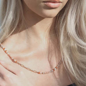 Necklaces: Necklace - Precious Stones + Chain