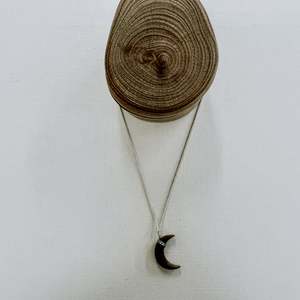 Necklaces: Halio | wooden moon necklace