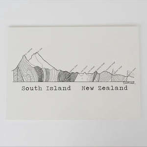 Wall Art: A4 South Island Cross Section Art Print