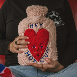 Hot Water Bottle & Cover - Hey Hot Stuff