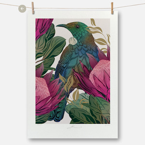 Art Stationary: FLOX | Antipodes Tui & King Protea Print