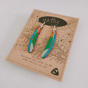 Earrings 1: Tūi Feather Earrings