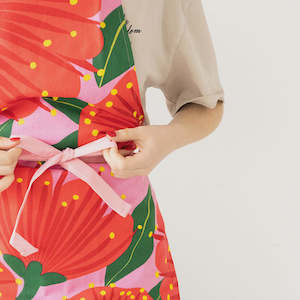 Bright Botanical Pink Pohutukawa Apron