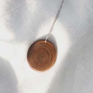 Necklaces: HALIO | wooden disk silver necklace