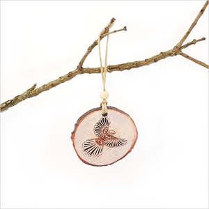 C H R I S T M A S: Wood Slice Ornament : KWW Fantail