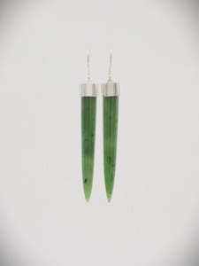 Greenstone and Silver Pendulum Drop Earrings SC3ER