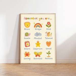 Art Stationary: Remember, You Are Print - Modern Educational Kid's Wall Art