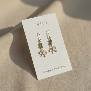 Earrings 1: Cardin Tourmaline Bow Droplets