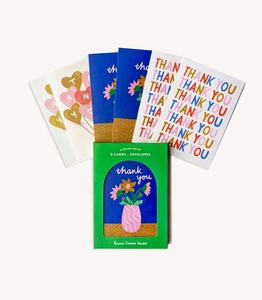 Thank You Greeting Card Boxed Set  - 6 Cards Envelopes Gift