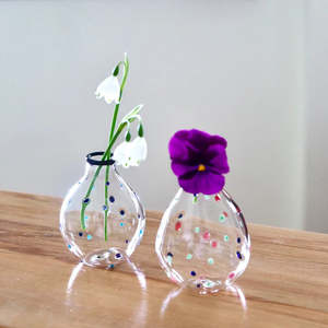 New: Hand Blown Glass Bud Vase