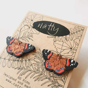 Red Admiral Butterfly earrings
