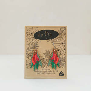 New: Harakeke flower earrings