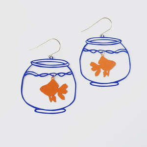 Earrings 1: Denz & Co | Goldfish Bowl Dangle Earrings