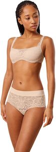 All lingerie: Triumph Body Make-Up Illusion Lace Balconette Bra (Nude Beige)
