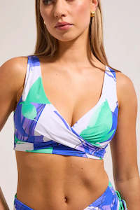 Bikini Top: Sea Level Sublime Cross Front Multifit Bikini  Top - Cobalt