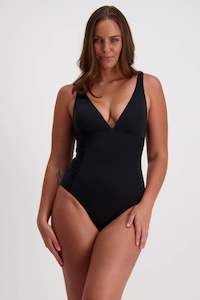 All Swimwear: Moontide Contours Side Ruched Plunge Swimsuit