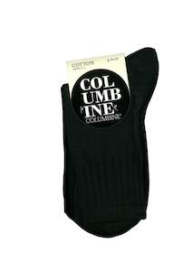 Merino Garments: Columbine Cotton Rib 3 pair pack socks BLACK
