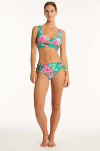 Bikini Tops: Pacifico Cross Front Multifit Bra Top (Evergreen)