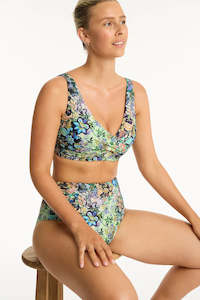 Sea Level Wildflower G Cup Cross Front Bra Top (Sea)